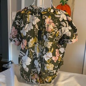 Stars Above Floral Button-Up Blouse